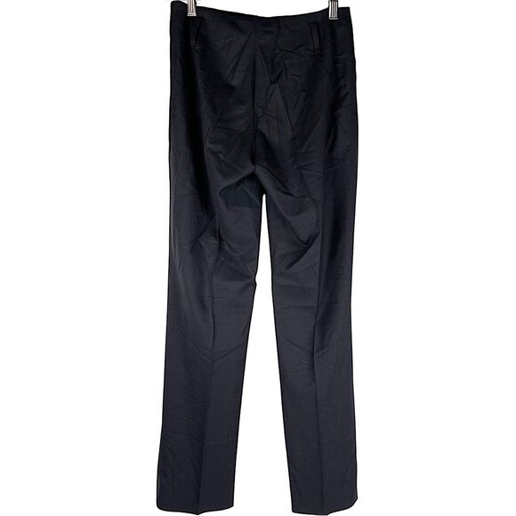 Akris Black Stretch Wool Straight Leg Mid Rise Trouser Dress Pants Womens Size 4 - Picture 2 of 8